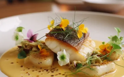 Pan-seared Chilean Sea bass with Beurre blanc