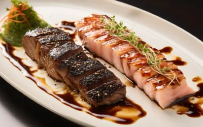 Wagyu Beef Tataki and Miso-glazed Black Cod Fusion